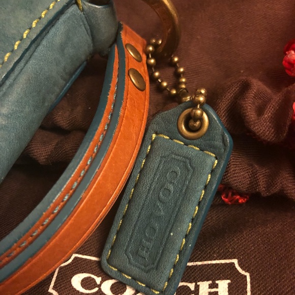 COACH Chelsea Teal Pebble Leather Mini Bag - Picture 5 of 8